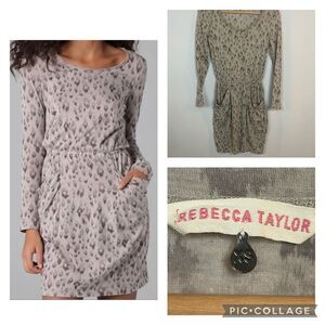 Rebecca Taylor Animal Print Scooped Neck Dress Size XS